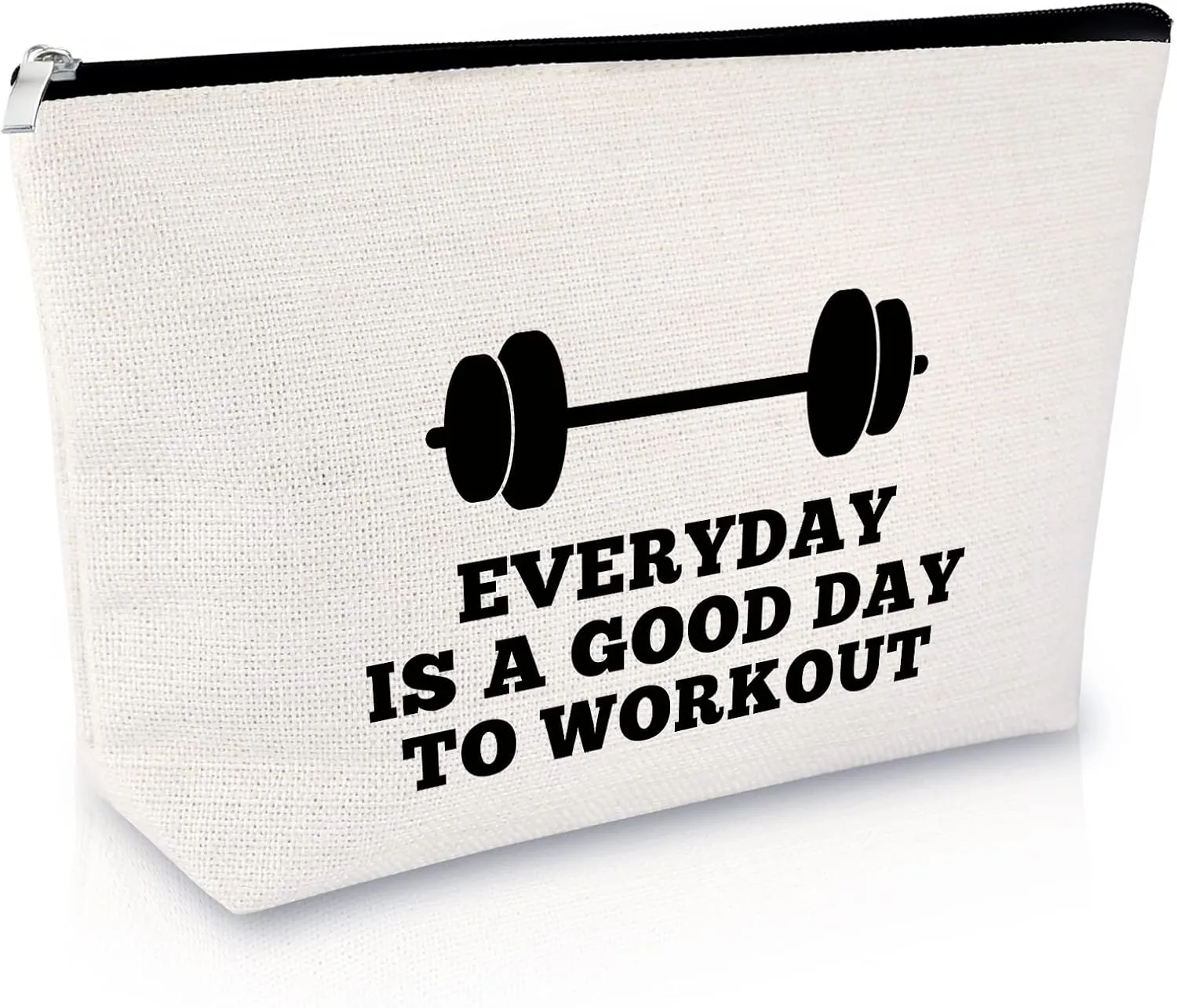 Workout Gift for Women Makeup Bag Weightlifting Fitness Gift Trainer Bodybuilding Gift Dumbbell Gift Inspirational Gift for Sister Friends Christmas Birthday Gift for Athletic Coach Cosmetic Bag