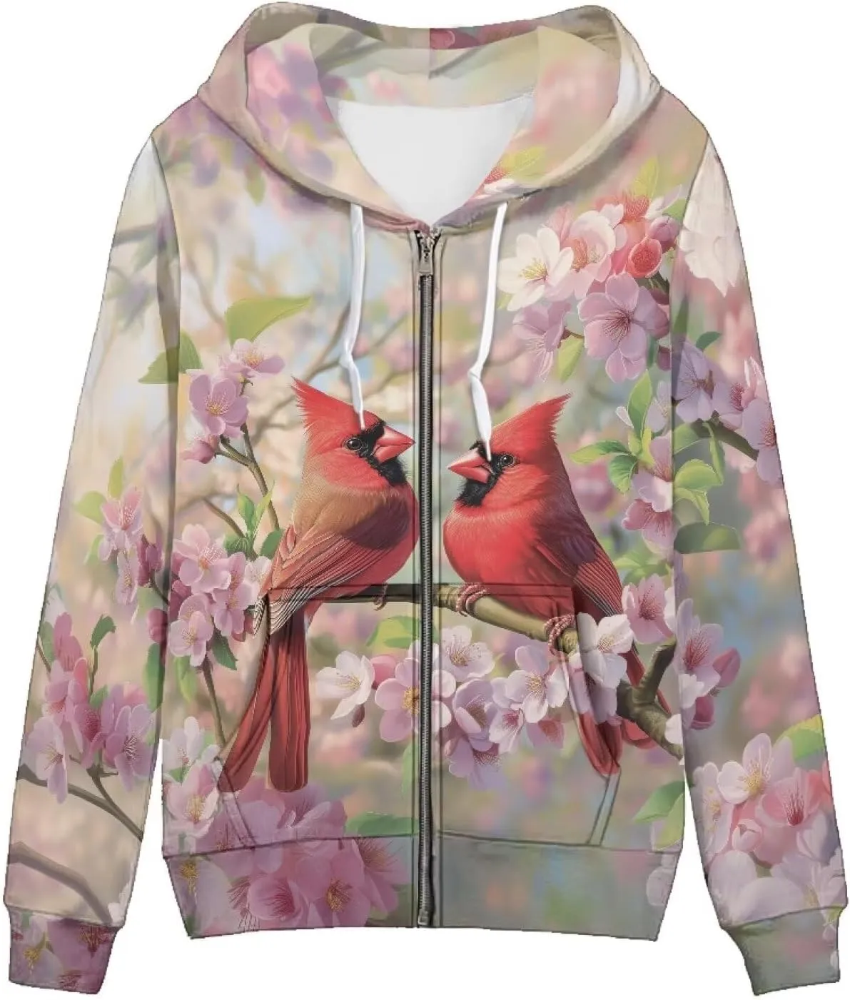 Xoenoiee Novelty Print Hoodie with Pocket for Women Long Sleeve Fall Oversized Sweatshirts Casual Hooded Jacket