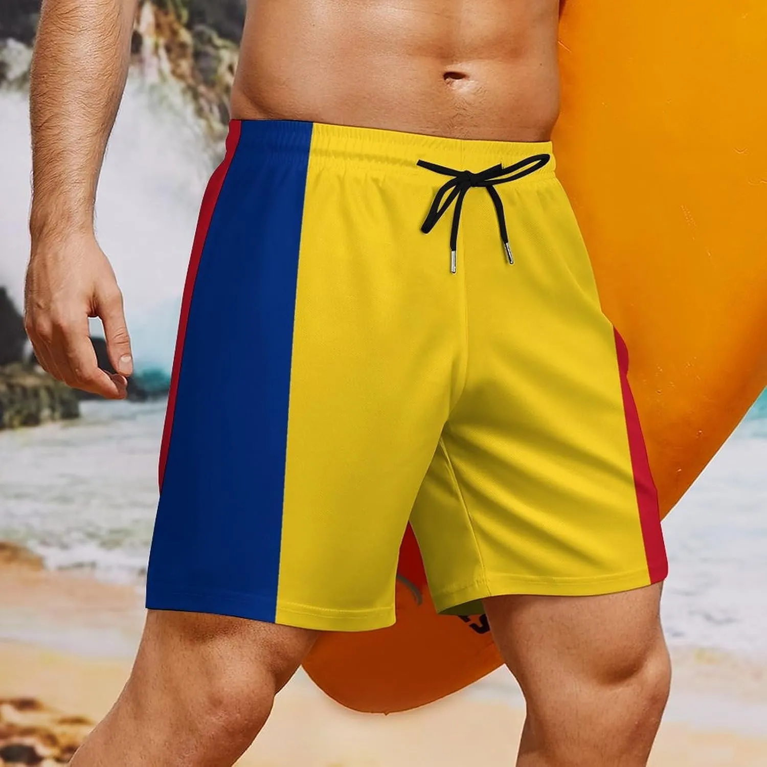 Zakqeik Palestine Flag Mens Swim Trunks Quick Dry Swim Shorts with Pockets Funny Beach Shorts