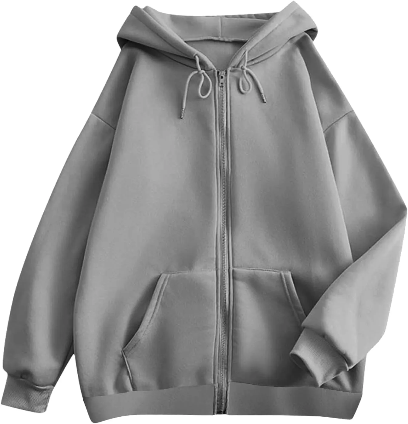 Zip Up Hoodie Women Long Sleeve Oversized Sweatshirt for Women Y2k Jacket with Pockets Fall Clothes 2024