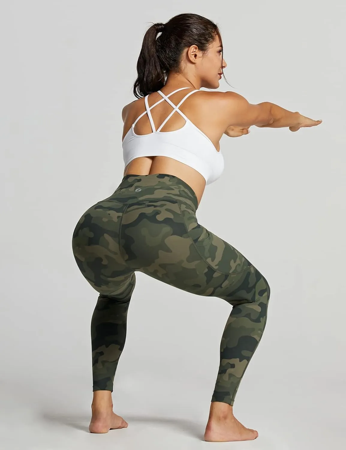 ZUTY 7/8 Workout Leggings for Women High Waisted Leggings with Pockets Squat Proof Yoga Ankle Leggings Plus Size 25"